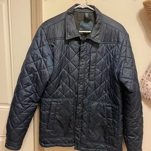 Zara men's blue quilted jacket (large)